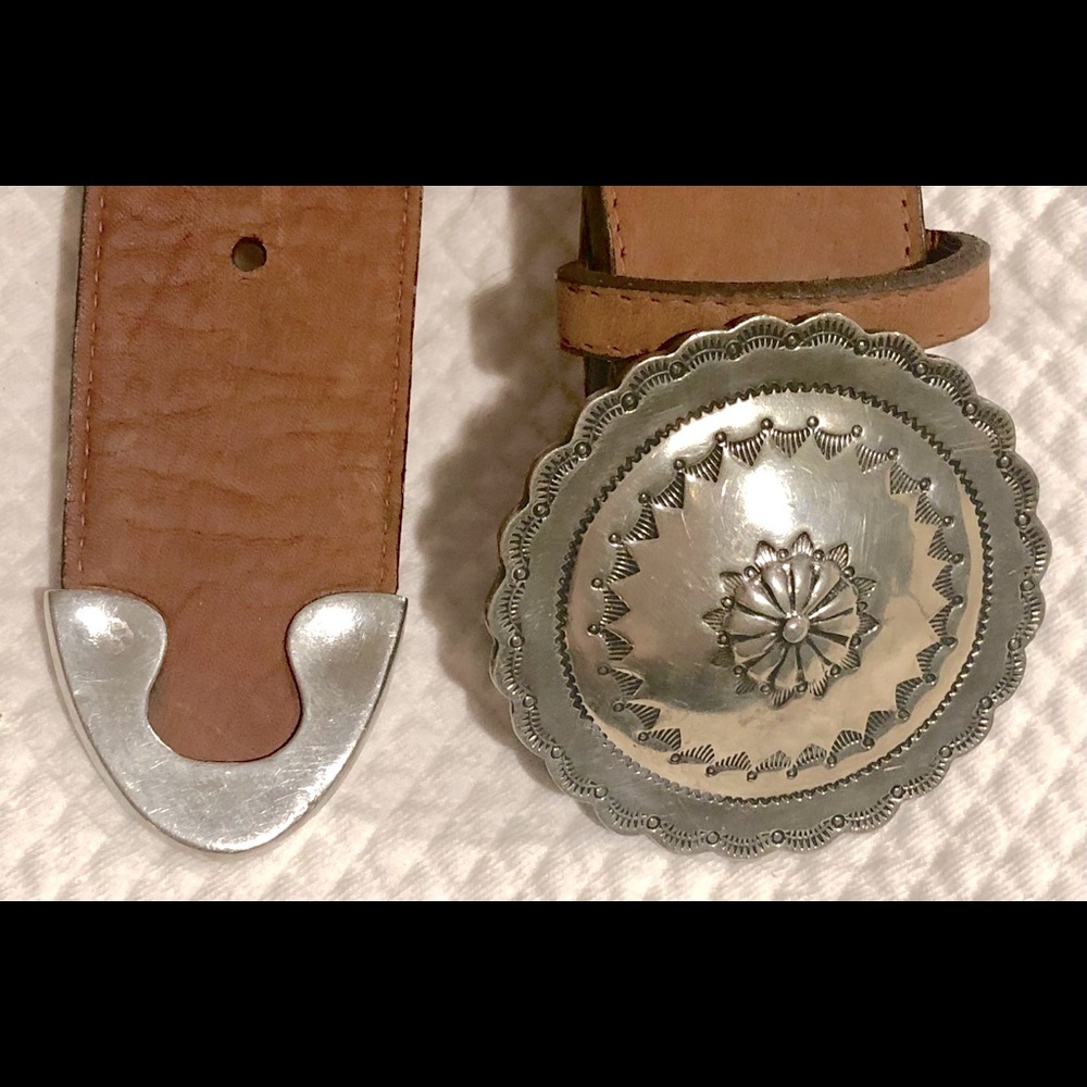 Ralph Lauren Leather Silver Tipped Belt